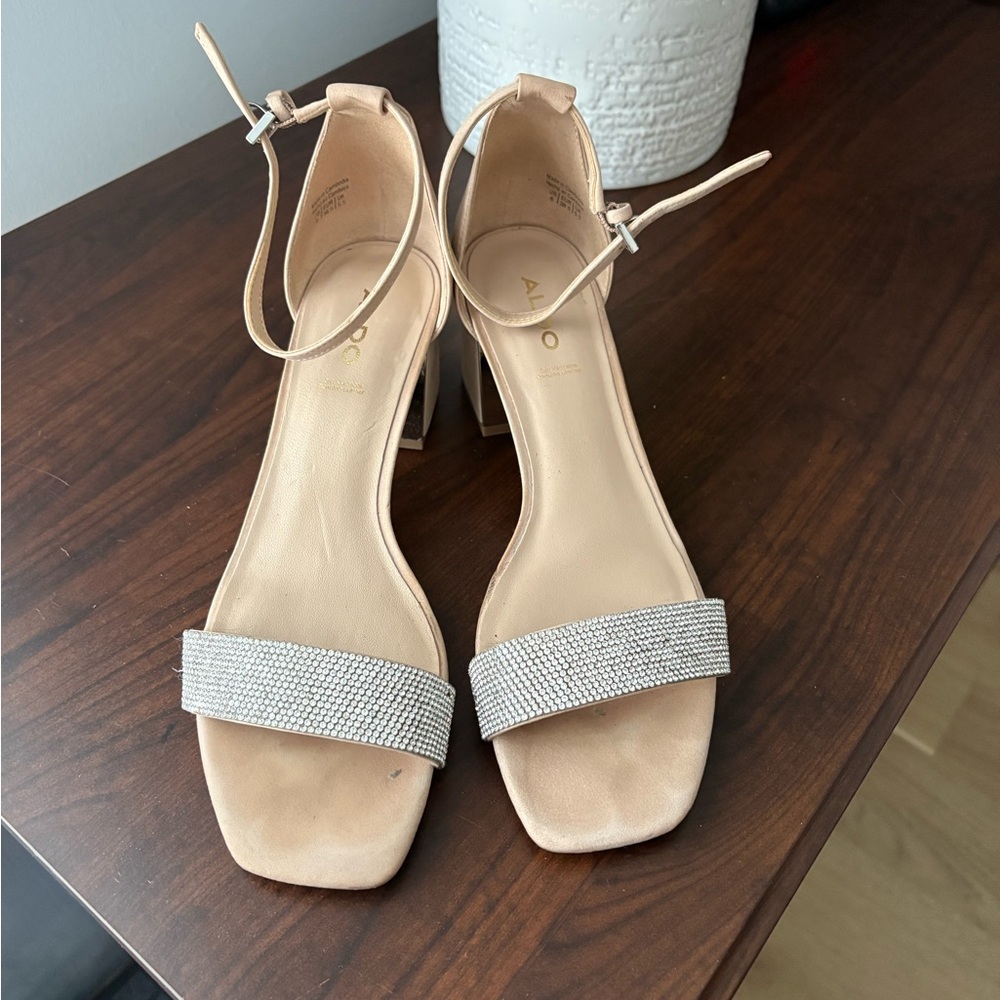 ALDO Elegant Beige Ankle Strap Heels